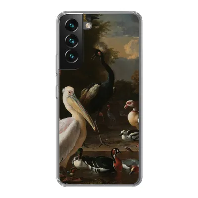 Produktbild von MuchoWow® Handyhülle Schutzhülle Hülle für Samsung Galaxy S22 Plus Ein Pelikan und andere Vögel in der Nähe eines Wasserbeckens - Gemälde von Melchior d'Hondecoeter Silikon Softcase Handy Hülle - Schutzabdeckung