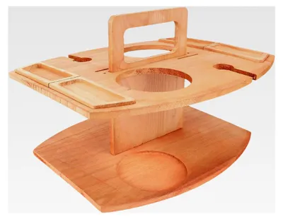 Produktbild von Klapper Weinpicknicktisch aus Paulownia Holz für den Außenbereich, tragbarer Obsttisch mit Glashalter