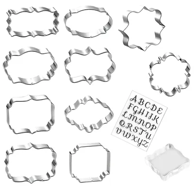 Produktbild von Buchstaben-Ausstecher aus Fondant, Ausstechformen-Set mit Buchstaben und Zahlen zur Tortendekoration, Keksausstecher, Biskuit-Ausstecher