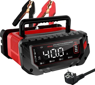 Image de Chargeur de batterie pour automobile, 6V/12V/24V, avec contrôle intelligent, prise européenne 40A