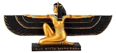 Ägyptische Isis-Figur mit Flügeln, Harz, 18 cm, mehrfarbig