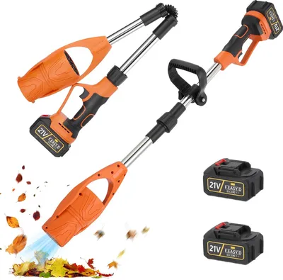 Produktbild von Laubbläser - 21V Akku Gebläse - 3,0 Ah Batterie Inklusive - Luftgeschwindigkeit Bis 240 km/h - 29.000 U/min Motor - Für Garten, Einfahrt, Terrasse - Orange