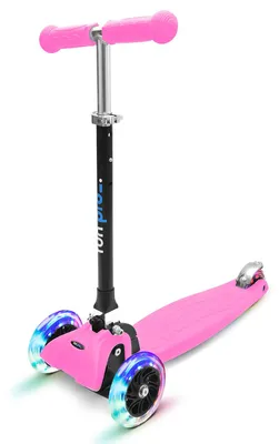 Produktbild von fun pro ONE Kinder Roller – 3 Räder, für 3-6 Jahre, Klappbar & Höhenverstellbar, LED Räder, Schwerkraftlenkung, bis 50 kg, Scooter Kinder, Roller Kinder, Pink