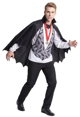 Produktbild von Vampir Halloween-Kostüm Dracula schwarz-grau-rot - Einheitsgröße (42)