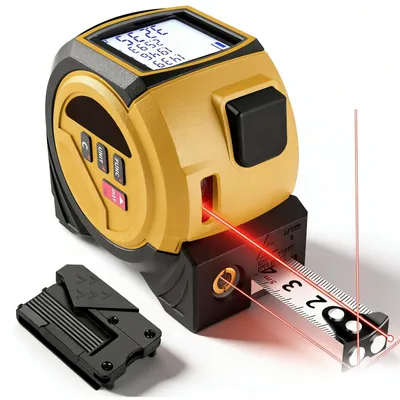 3-in-1 Laser-Entfernungsmesser 40 m + Maßband 5 m, Kreuzlinienlaser