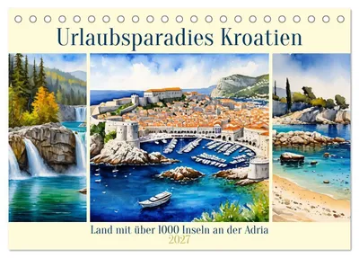 Produktbild von Urlaubsparadies Kroatien (Tischkalender 2027 DIN A5 quer), CALVENDO Monatskalender