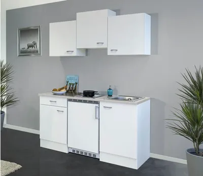 Obrázek produktu pro Rovná kuchyňská linka se spotřebiči Flex Well Wito 150,5 cm barva čela matně bílá barva korpusu bílá