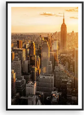 Produktbild von Gerahmtes Poster - Schwarzer Rahmen - New York Wolkenkratzer Manhattan - 70x100 cm - Wand Bild - Wanddeko - Wandbilder - Wandposter - Bilderrahmen - Bilder - Kunstdruck - Wandbild - P2BPA70x100-2672