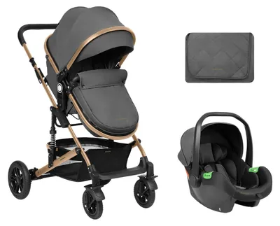 Obrázek produktu pro Kikkaboo Amaia 3v1 i-Size kočárek konvertibilní dětská autosedačka závěsná taška tmavě šedá