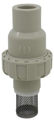 Obrázek produktu pro Odsávací koš na potrubí s průměrem 20, 25, 32, 35, 40, 50, 63 mm, vyrobený z PVC, s zpětnou klapkou pro čerpadla