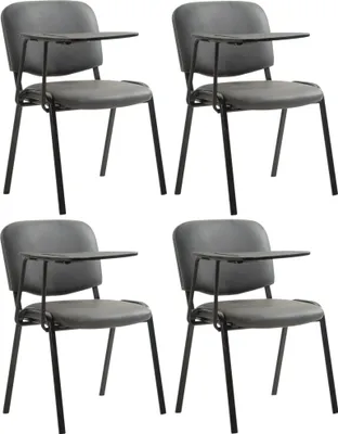 Produktbild von CLP 4er Set Stühle Ken mit Klapptisch Kunstleder gepolstert grau