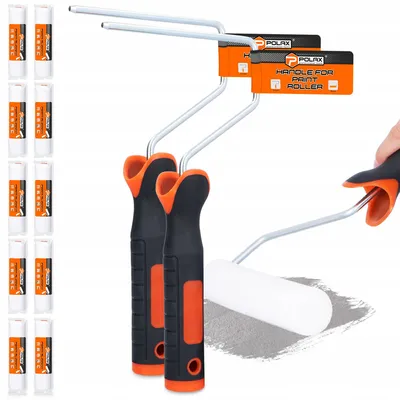 Produktbild von Polax Schaumstoff-Farbroller 15 cm mit Griffen für Lacke