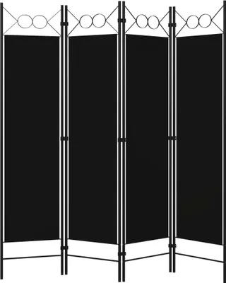 Produktbild von vidaXL 4-tlg. Raumteiler Schwarz 160 x 180 cm