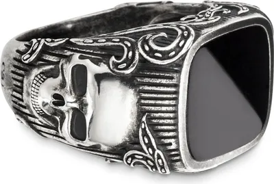 Produktbild von Cai Ring 925/- Sterling Silber Onyx schwarz 41183974457438