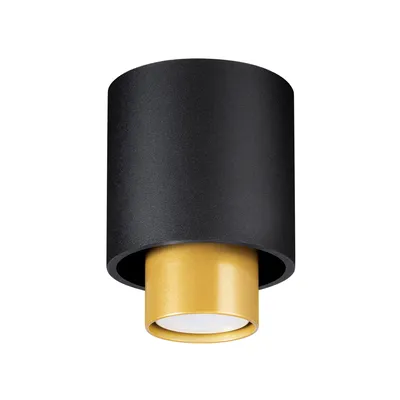Image de Plafonnier NESI noir 1xGU10 10W acier 14x10x10cm Sollux Lighting