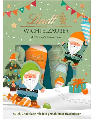 Zdjęcie produktu dla Lindt Wichtel parasolki z mlecznej czekolady rozpływającej się w ustach opakowanie 54g