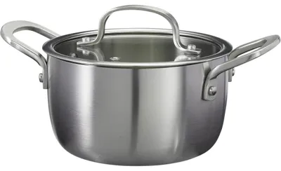 Produktbild von Edelstahlkasserolle 16 cm mit Deckel