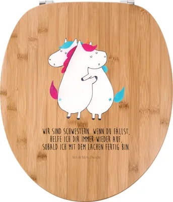 Produktbild von Mr. & Mrs. Panda WC Sitz Einhörner Umarmen - Transparent - Geschenk, Liebe, Klobrille, Toilettendeckel, WC-Sitz, Familie, Brille, Unicorn, Klo-Deckel, Freundinnen, BFF
