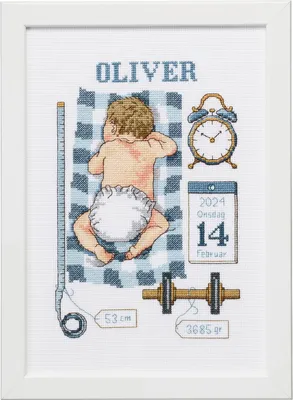 Produktbild von Permin Kreuzstich-Set „Oliver“, Zählvorlage, 21 x 30 cm, 92-0851