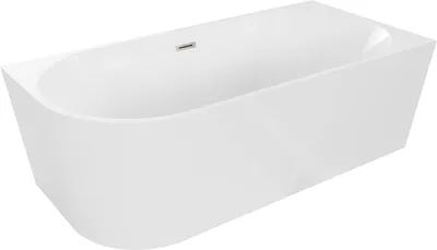 Immagine prodotto di Mexen Mia vasca da bagno angolare libera destra 160 x 80 cm, bianca, troppo pieno nichel spazzolato - 52691608000P-97