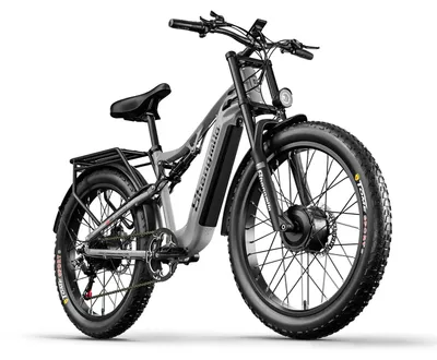 Immagine prodotto di S600 - E-Mountainbike / E-Bike Fatbike - 48 V, motore brushless da 200–250 W, ruote da 66 cm, telaio in alluminio, autonomia 31–60 km, velocità massima 25 km/h - grigio chiaro