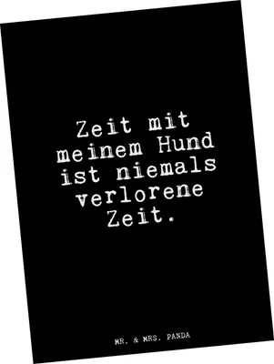 Produktbild von Mr. & Mrs. Panda Ansichtskarte Zeit mit meinem Hund... - Schwarz - Geschenk, Spruch, Herrchen, Hund, Ansichtskarten, Haus, Postkarten, Grußkarte, Sprüche, Postkarte, Tier