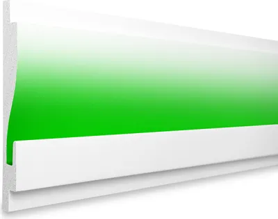 Produktbild von LED Einbauprofil aus Styropor mit Hartbeschichtung, Trockenbau Stuckleisten (13.8 Meter KD404) Zierleisten Zubehör Wand Licht Leiste Eckleisten