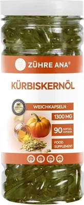 Produktbild von Zühre Ana | Weichkapseln mit Kürbiskernöl 1300 mg (90 Stück)