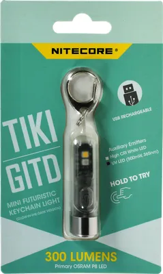 Produktbild von Schlüsselanhänger-Taschenlampe Nitecore TIKI  GITD - Glow in the Dark mit USB-C