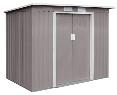 Immagine prodotto di Capanno da giardino grigio chiaro - 213x130x173 cm - Metallo - Deposito attrezzi - Impermeabile