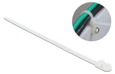 Image de Attache-câbles Delock avec œillet de fixation - 30 cm - blanc (paquet de 10)