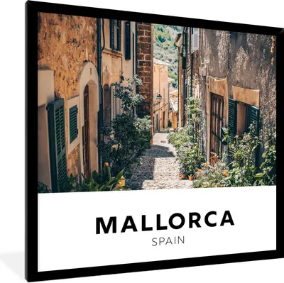 Produktbild von MuchoWow® Gerahmtes Poster Mallorca - Spanien - Haus 40x40 cm - Poster mit Schwarzem Bilderrahmen Wandposter Rahmen Foto Bilder - Mit Rahmen - Wanddekoration Schlafzimmer