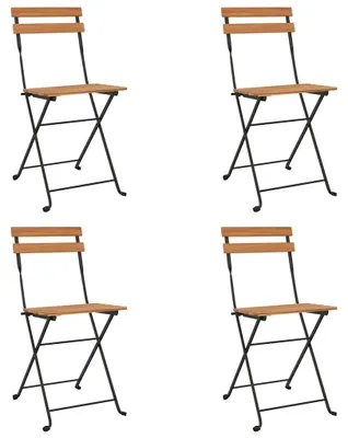 Produktbild von vidaXL Bistrostühle 4 Stk. Klappbar Massivholz Teak und Stahl