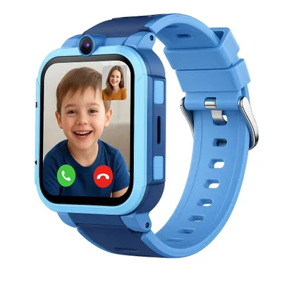 Produktbild von 4G Kinder Smartwatch Y86 Blau mit SIM Karte, GPS + WiFi + LBS Tracker, Videoanruf, SOS Notruf, IP67 Wasserdicht, GPS Uhr für Kinder