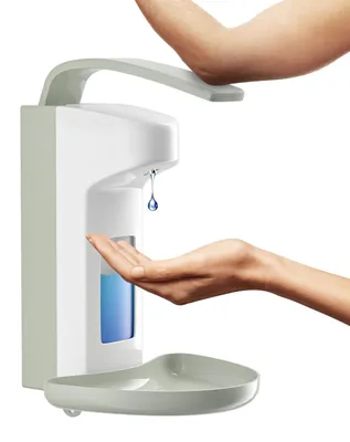 Produktbild von Eurospender, Wandseifenspender, Desinfektionsmittelspender aus Aluminium und Handseifenspender, weißer Seifenspender, Duschgelspender, 500 ml