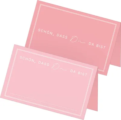 Produktbild von ITENGA 48x Tischkarten Schön dass du da bist V3 rosa