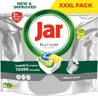 A bag of dishwasher detergent capsules.