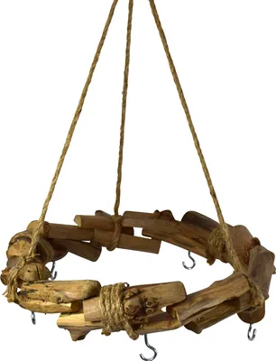 Immagine prodotto di Ghirlanda TWIGS da appendere in legno naturale - con 5 ganci - Ø 32 cm circa