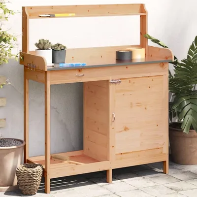 Obrázek produktu pro Přesazovací stůl se skříňkou 110,5x45x124,5 cm masivní jedle Tmavě hnědá