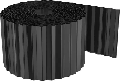 Image de LARS360 Bordure de pelouse flexible, 10m de long, 18cm de haut, bordure métallique ondulée Délimitation de jardin, bordure de tonte pour pelouse et parterre de fleurs, noir