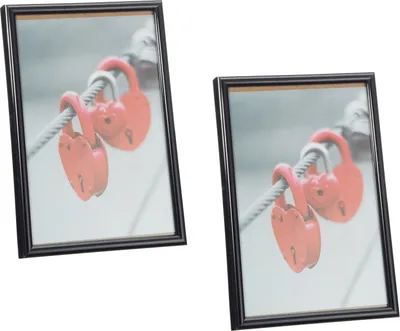 Produktbild von 2er Set Bilderrahmen 13x18 cm zum Aufstellen Schwarz Fotorahmen Foto Bilder Rahmen Fotohalter Bildhalter