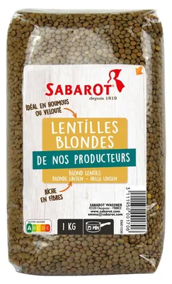 Immagine prodotto di Sabarot Blonde Lenticks 1000g – Lenticchie gialle nutrienti per zuppe e insalate