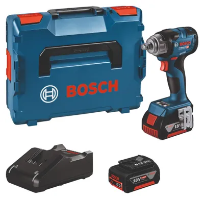 Zdjęcie produktu dla Akumulatorowy klucz udarowy Bosch GDS 18 V HC 330 Nm ( 06019L5003 ) + L-Boxx + 2x akumulator 5,0 Ah + ładowarka