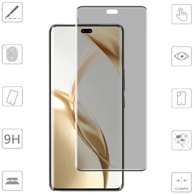 Immagine prodotto di Per OnePlus 13R 2x 4D Privacy Display Full Curved H9 Protezione dello schermo in vetro temperato