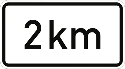Produktbild von Verkehrsschild VZ1004-31, Entfernungsangabe in km, Alu, RA1, 600x330 mm