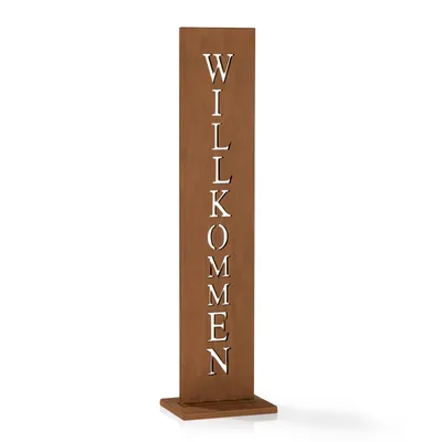 Produktbild von Dekoratives Rost Schild Deko Schriftzug Willkommen Rost Welcome 77 cm Aufsteller