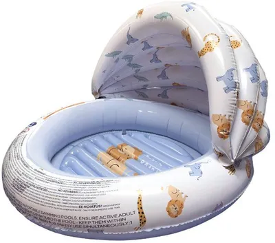 Image de Swim Essentials Piscine 100 cm Multicolore Wild Life Canopy 100 x 77 cm | Piscine pour enfants