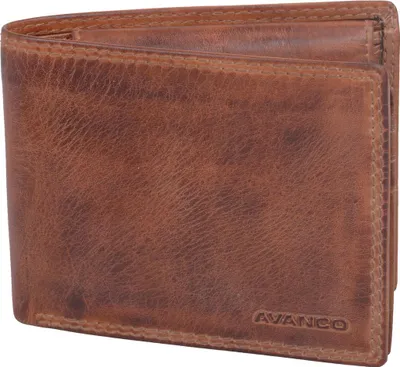 Produktbild von Geldbörse aus Echtleder, braun, Länge 12,5 cm, Breite 9 cm, Höhe 2 cm