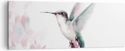 Produktbild von Bild auf Leinwand - Leinwandbild - Einteilig - Kolibri Aquarell Licht - 140x50cm - Wand Bild - Wanddeko - Wandbilder - Leinwanddruck - Bilder - Wanddekoration - Leinwand bilder - AB140x50-4518