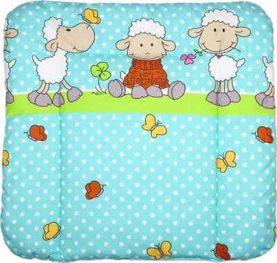 Produktbild von Baby Wickelauflage 70 x 70 cm Wickeltischauflage Auflage für Wickeltisch 22. Schaf Türkis